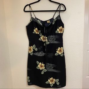 Hawaiian Flowered Strap Dress